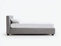 Camas individuales tapizada 210x100x95 cm - gris - diseño moderno de perfil bajo