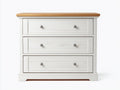 Cómodas de madera 100x45x95 cm - Blanco-Marrón natural - 3 cajones y diseño campestre