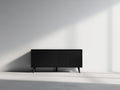 Mueble recibidor de madera 160x40x80 cm - negro - cuatro puertas y diseño moderno