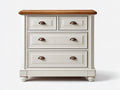 Cómodas - Madera-Metal - 92 x 45 x 90 cm - Blanco-Marrón - 4 cajones estilo clásico