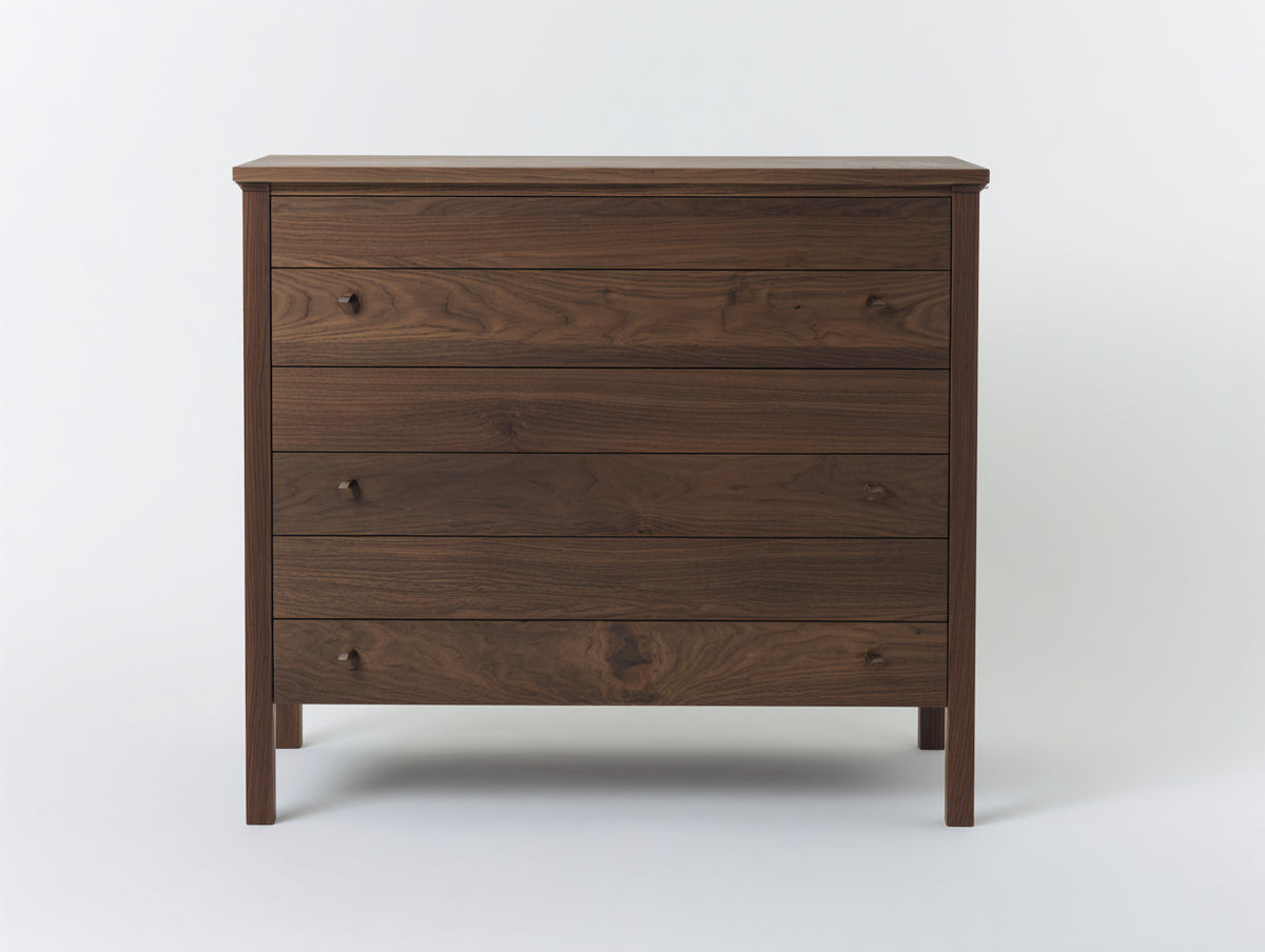 Cómodas de madera 110x45x105 cm - marrón - 6 cajones y diseño clásico