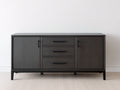 Mueble recibidor de madera 165x45x82 cm - negro - diseño moderno con 2 puertas y 3 cajones