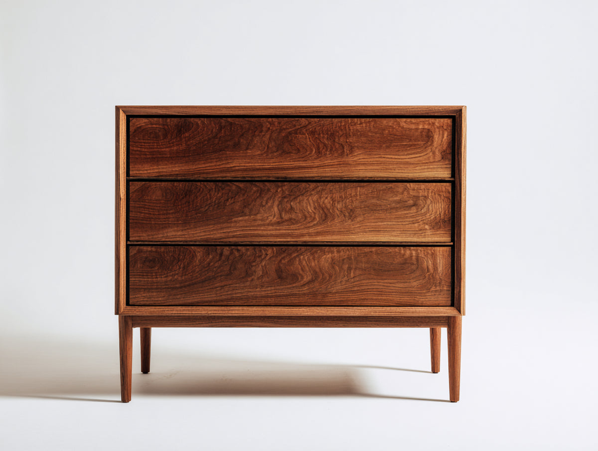 Cómodas - Madera - 90 x 42 x 85 cm - Marrón - 3 cajones estilo moderno