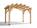 Pérgola de jardín de madera 300x300x260 cm - marrón natural - estructura arqueada con techo de lamas