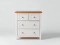 Cómodas de madera 85x40x95 cm - Blanco-Marrón natural - 4 cajones y diseño campestre