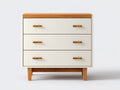 Cómodas de madera 90x42x92 cm - blanco y madera natural - diseño moderno con 3 cajones