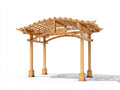 Pérgola de jardín de madera 300x300x255 cm - Marrón natural - Techo de celosía y diseño rústico