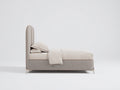 Camas individuales tapizadas 210x105x120 cm - Beige - Cabecero alto y diseño contemporáneo