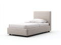 Camas individuales tapizadas 205x105x115 cm - Beige - Cabecero alto y diseño contemporáneo