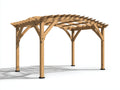 Pérgola de jardín de madera 400x300x270 cm - madera natural-negro - techo enrejado y refuerzos diagonales