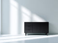 Mueble recibidor de madera 150x42x78 cm - negro - diseño moderno con 2 puertas y 3 cajones