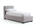 Camas individuales tapizadas 205x105x105 cm - gris claro - diseño moderno